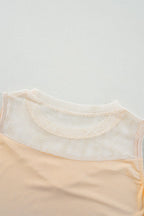 Mesh Patchwork Crew Neck Tank