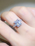 3 Carat Moissanite 925 Sterling Silver Square Shape Ring - felvior