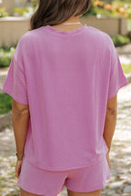 Ribbed Sequined Easter Bunny T-Shirt and Shorts Set