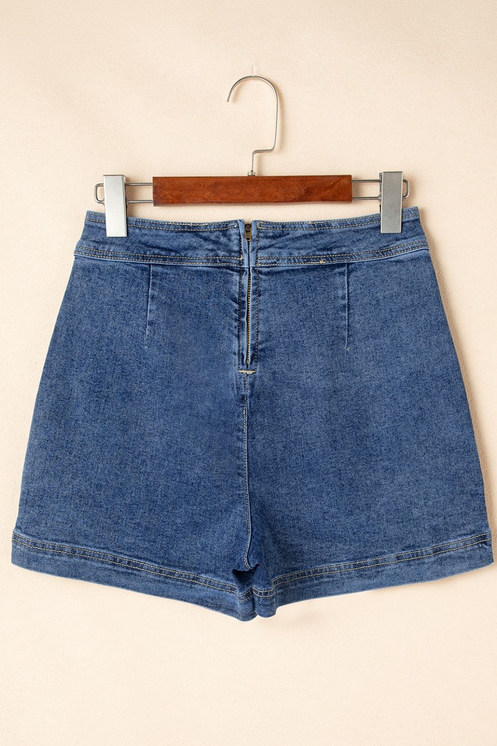 Asymmetrical Denim Skort with Pockets