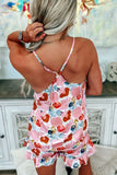 Printed V-Neck Cami and Shorts Lounge Set - felvior