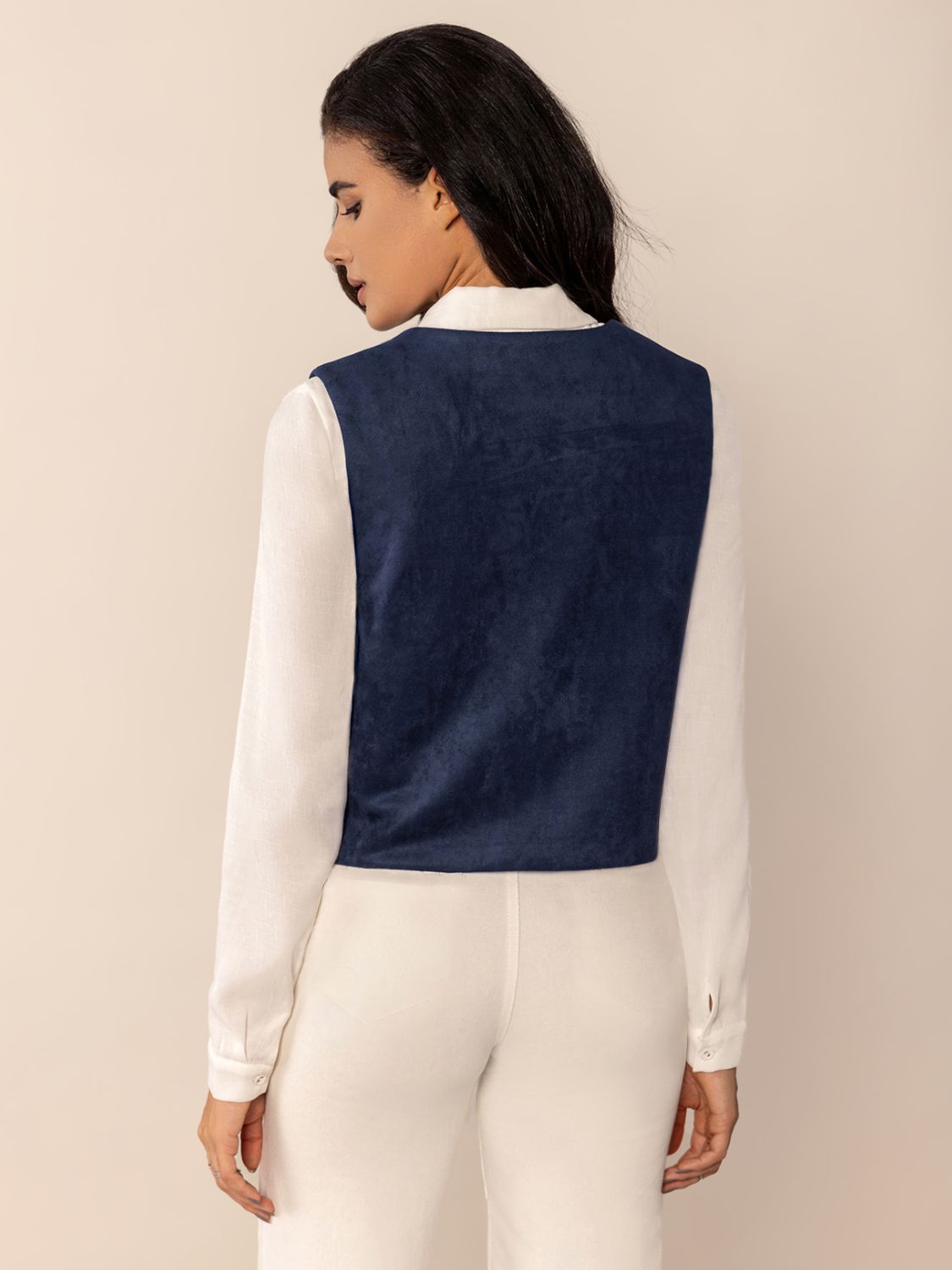 Tied Contrast Trim Vest - felvior