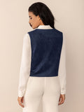 Tied Contrast Trim Vest - felvior