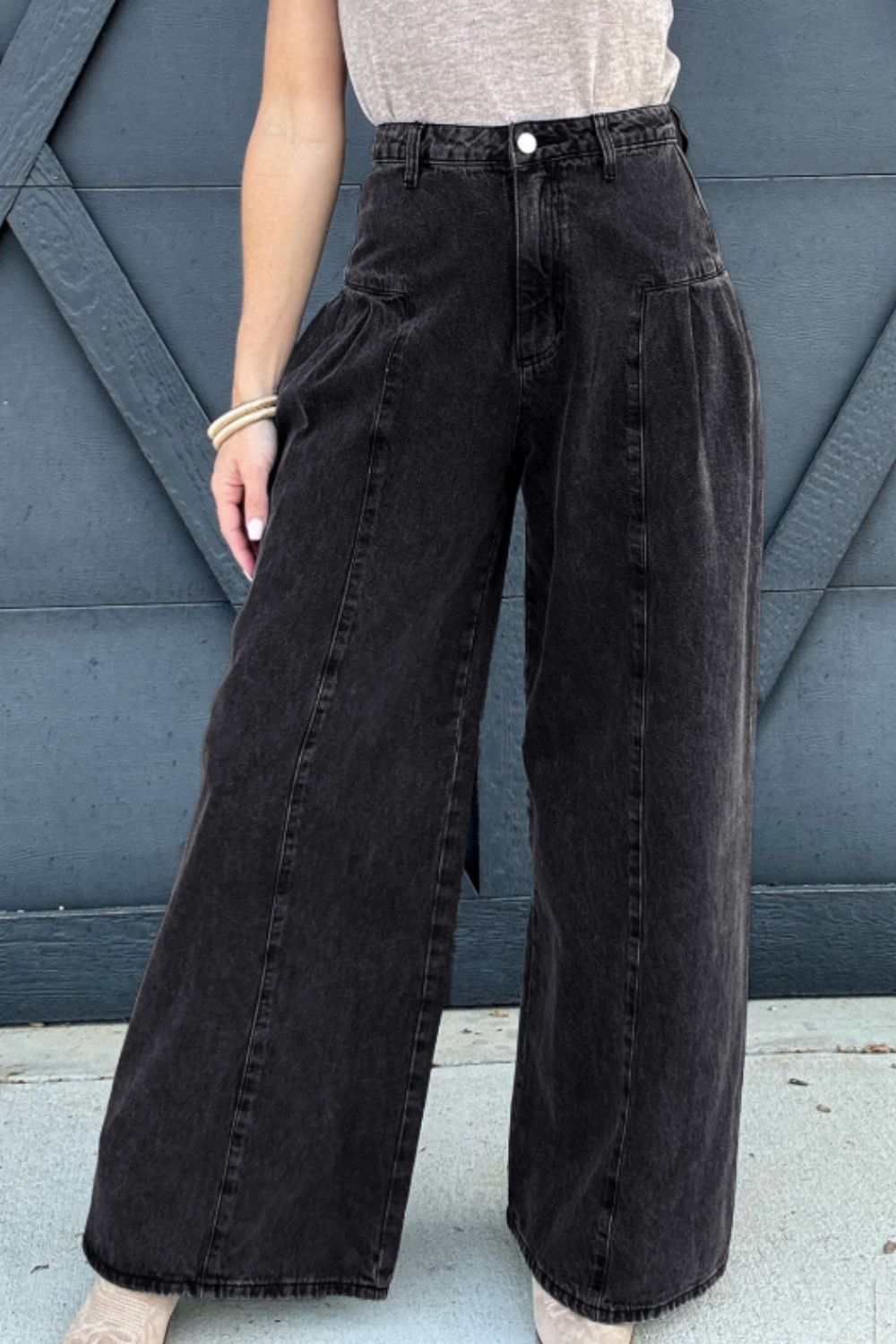 High Rise Wide Leg Jeans with Pockets Hauptbild
