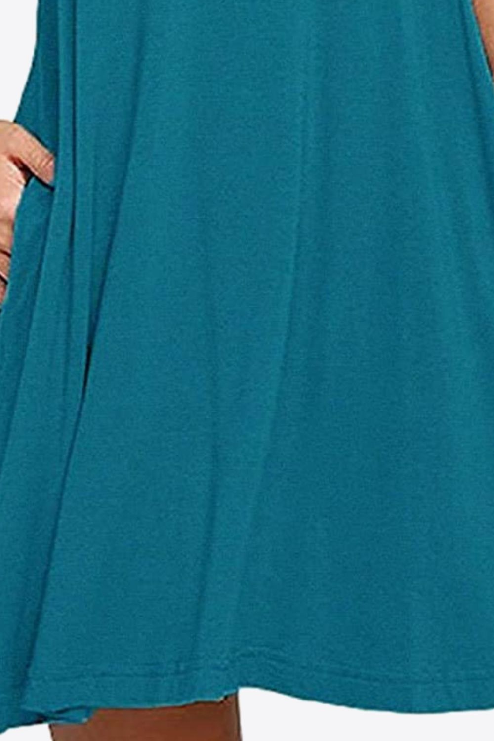 Full Size Round Neck Sleeveless Dress with Pockets - felvior