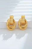Gold-Plated Knotted Stud Earrings - felvior