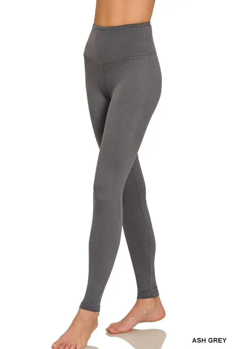 Zenana Premium Microfiber Wide Waistband Leggings