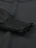 Round Neck Three-Quarter Sleeve Blouse