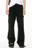 Men's Raw Hem Bootcut Jeans with Zip-Up Sides - felvior