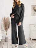 Long Sleeve Lounge Top and Drawstring Pants Set - felvior