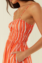 Striped Square Neck Cami Dress