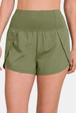 Zenana High-Waisted Zippered Back Pocket Active Shorts - felvior