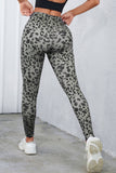 Leopard Print Wide Waistband Leggings - felvior