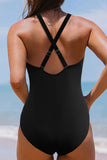 Twisted Crisscross V-Neck One-Piece Swimwear - felvior