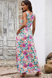 Round Neck Sleeveless Maxi Dress with Pockets - felvior