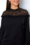 Leopard Frill Flounce Sleeve Blouse - felvior