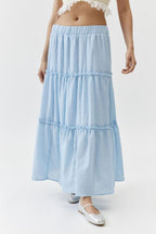 Frill Elastic Waist Skirt