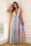 Surplice Neck Sleeveless Maxi Dress - felvior