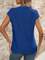 V-Neck Short Sleeve Knit Top