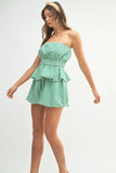 MABLE Gingham Tube Top and Shorts Set - felvior