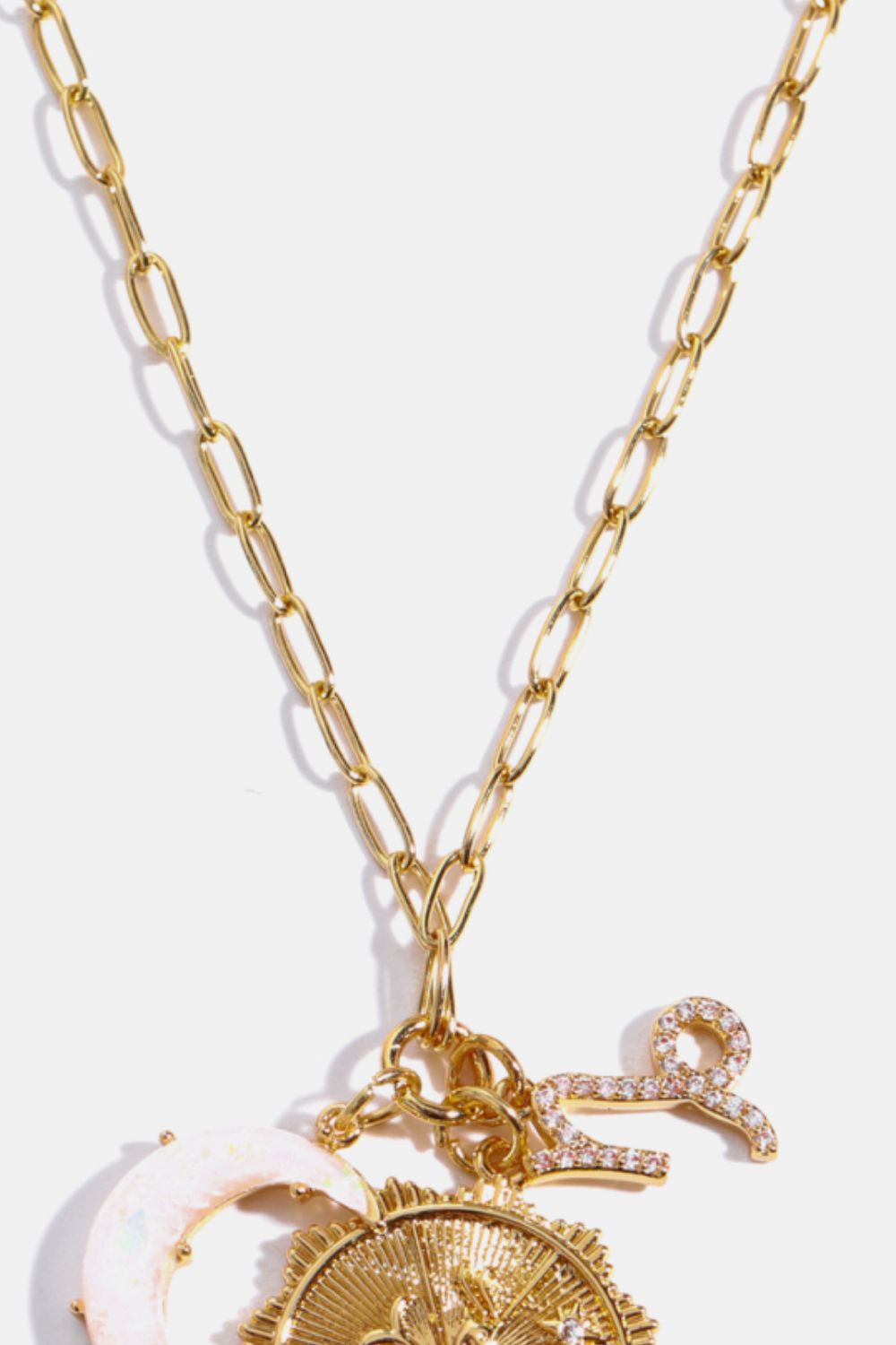 Constellation and Moon Pendant Copper Necklace - felvior