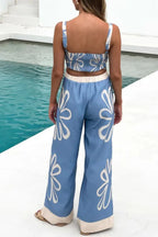 Smocked Square Neck Cami and Pants Set