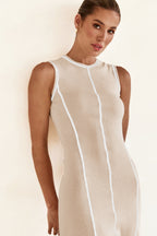 Contrast Stitching Maxi Tank Dress