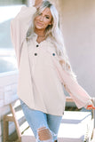 Collared Neck Half Button Long Sleeve Blouse - felvior