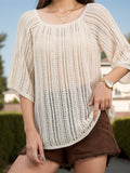 Openwork Round Neck Cover-Up - felvior