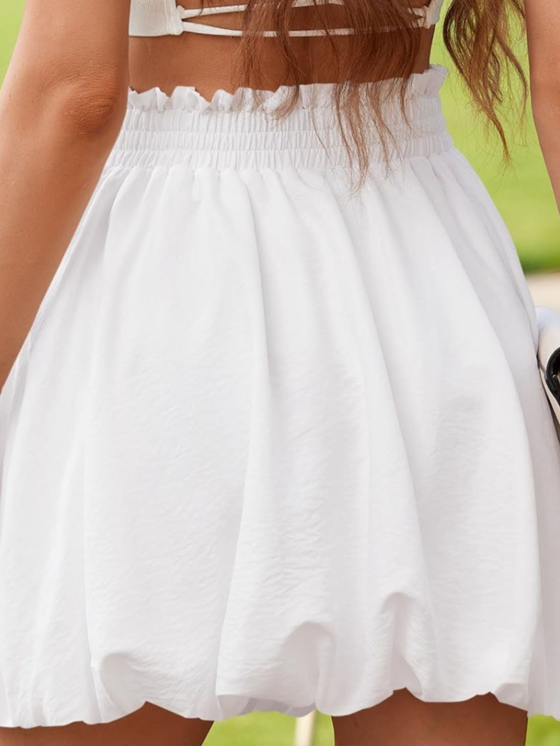 Frill Smocked Mini Skirt - felvior
