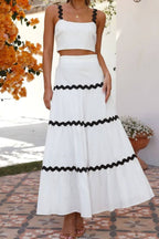 Contrast Trim Cami and Skirt Set