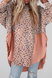 Textured Leopard Dropped Shoulder Blouse - felvior