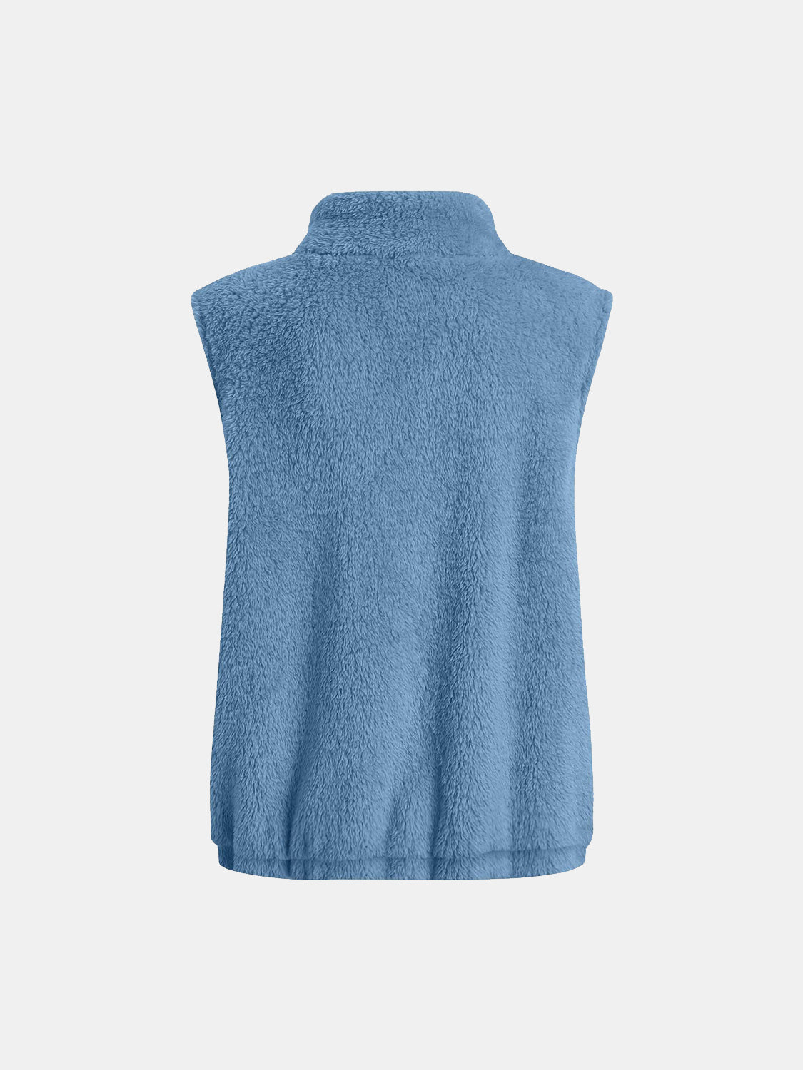 Full Size Fuzzy Zip Up Vest Coat with Pockets - felvior