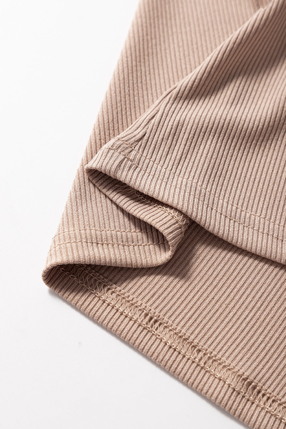 Ribbed Knit Ruffled Cap Sleeve Slim Fit Top - felvior