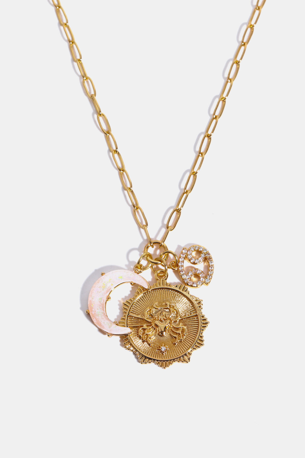 Constellation and Moon Pendant Copper Necklace - felvior