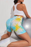 Tie-Dye Wide Waistband Sports Shorts - felvior
