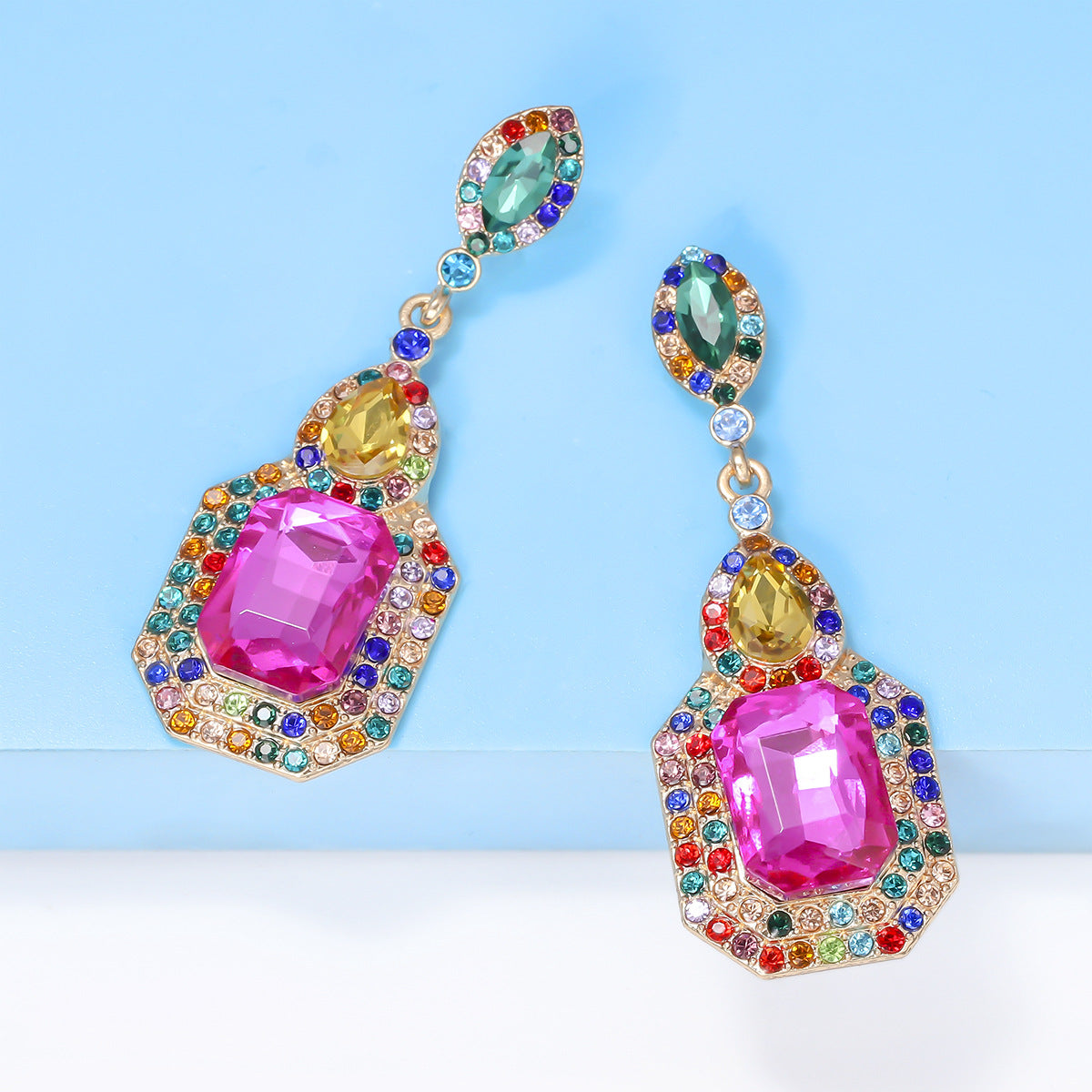 Alloy Rhinestone Dangle Earrings - felvior