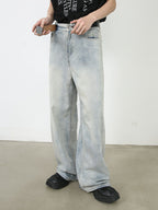 Men's Wide Leg Jeans with Pockets