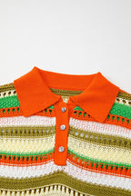 Openwork Stripe Sleeveless Sweater Dress