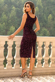 Sequin Sleeveless Slit Dress - felvior