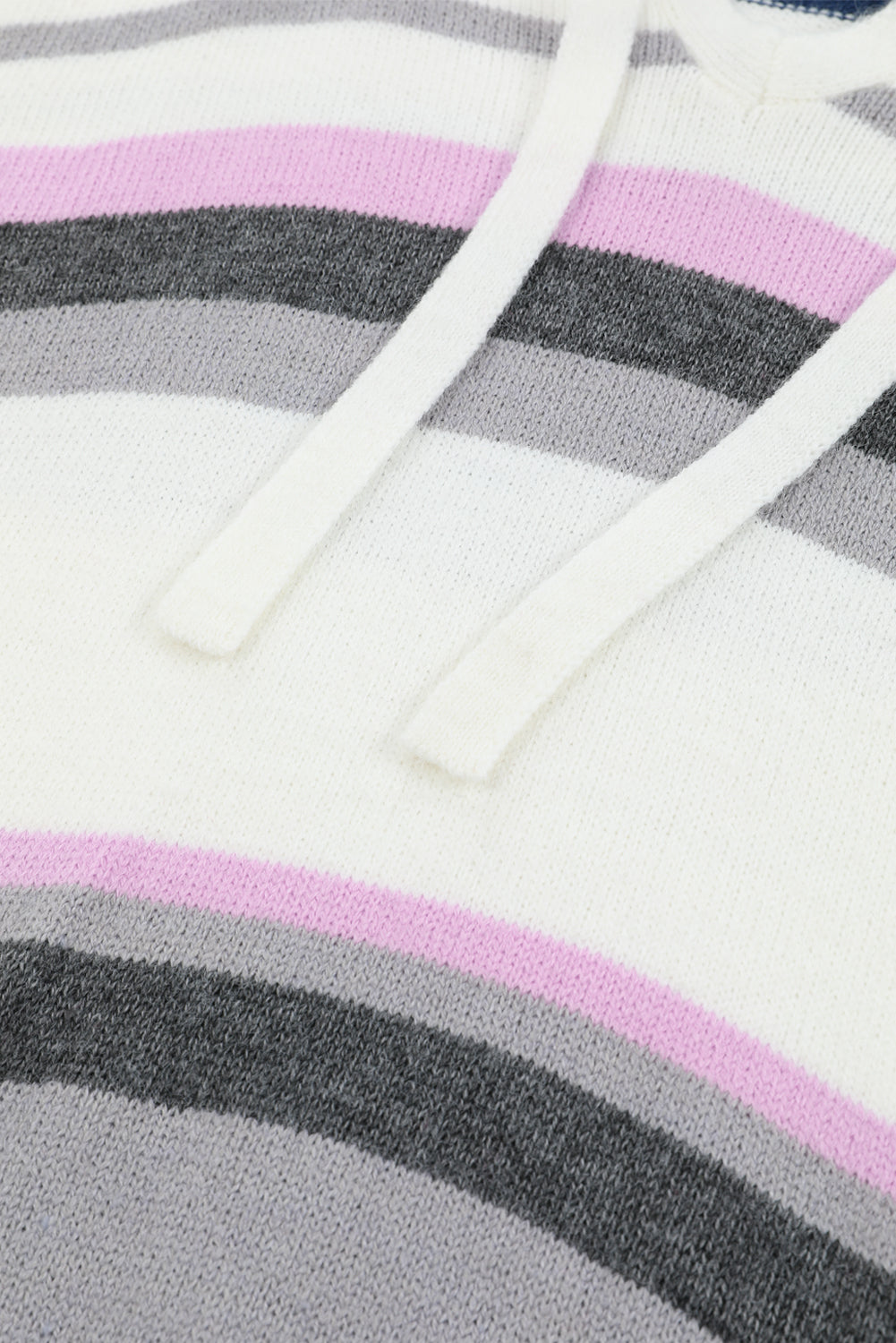 Plus Size Striped Long Sleeve Hooded Sweater - felvior