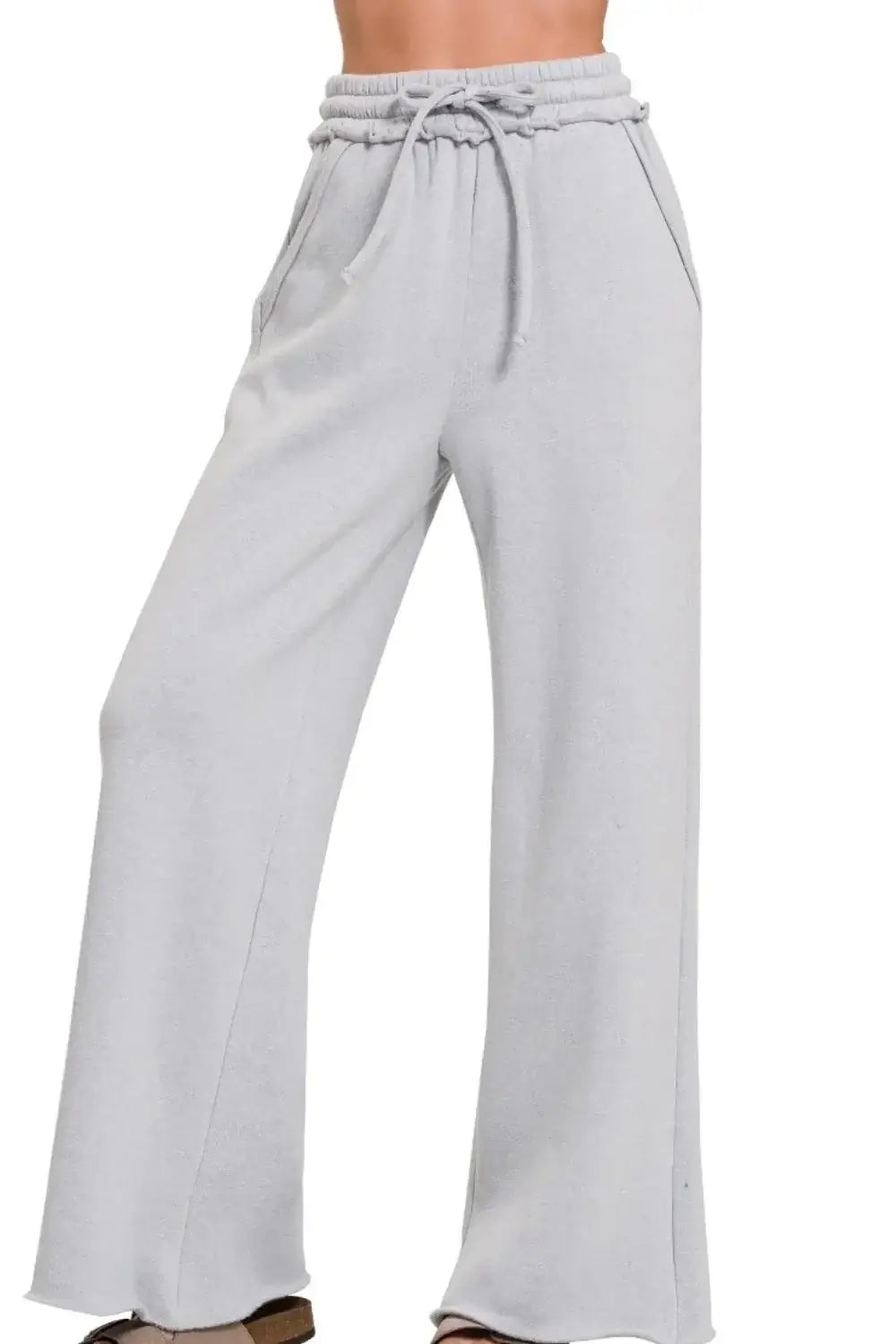 Zenana Fleece Exposed Seam Wide Leg Sweatpants Image principale du produit