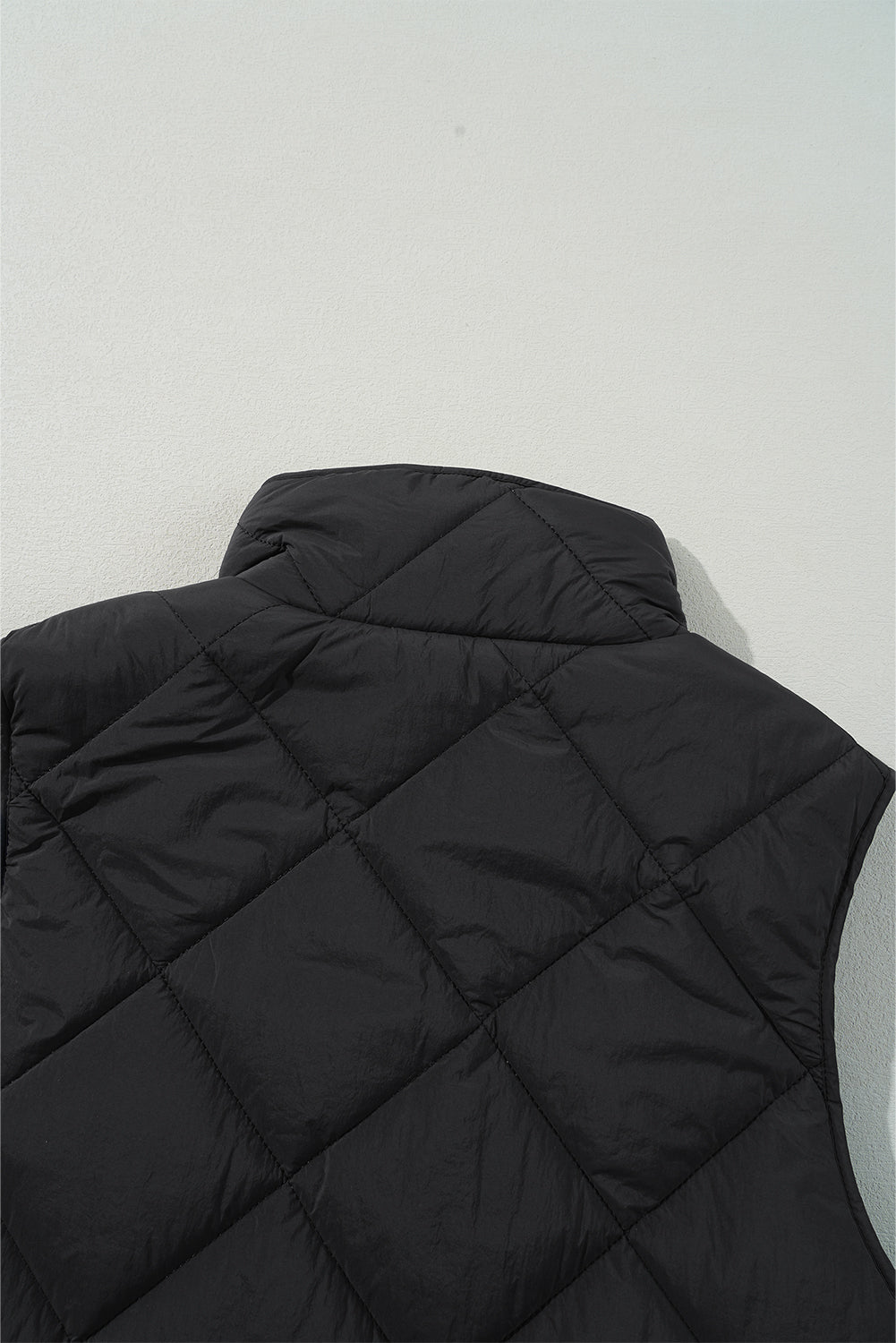 Snap Down Texture Vest Coat with Pockets - felvior
