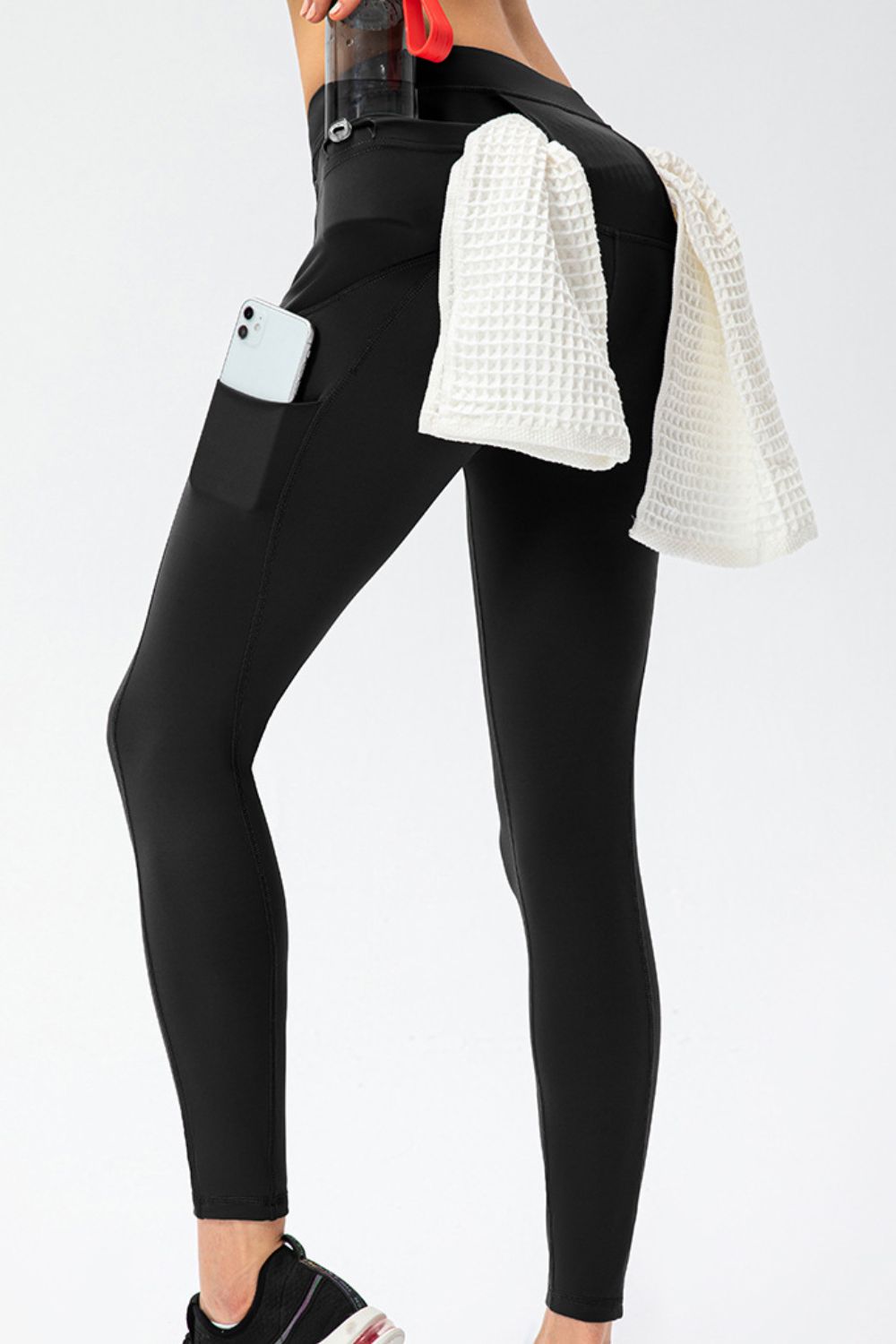 Full Size Slim Fit High Waist Long Sports Pants with Pockets - felvior