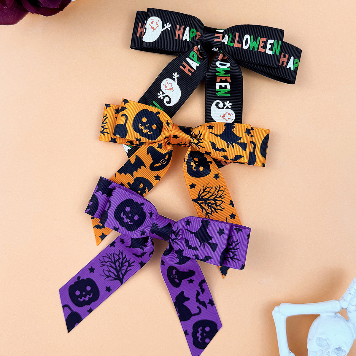 2-Piece Polyester Bow Hair Clip - felvior