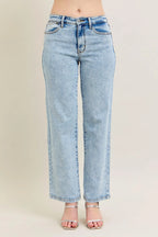 Judy Blue Full Size High Waist Stone Wash Straight Jeans Plus Size