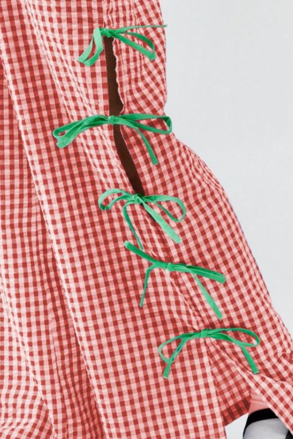 Side Tied Plaid Pants