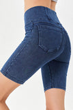 Basic Bae Asymmetrical Waist Denim Shorts with Pockets - felvior