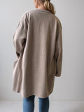 Open Front Long Sleeve Cardigan with Pockets - felvior