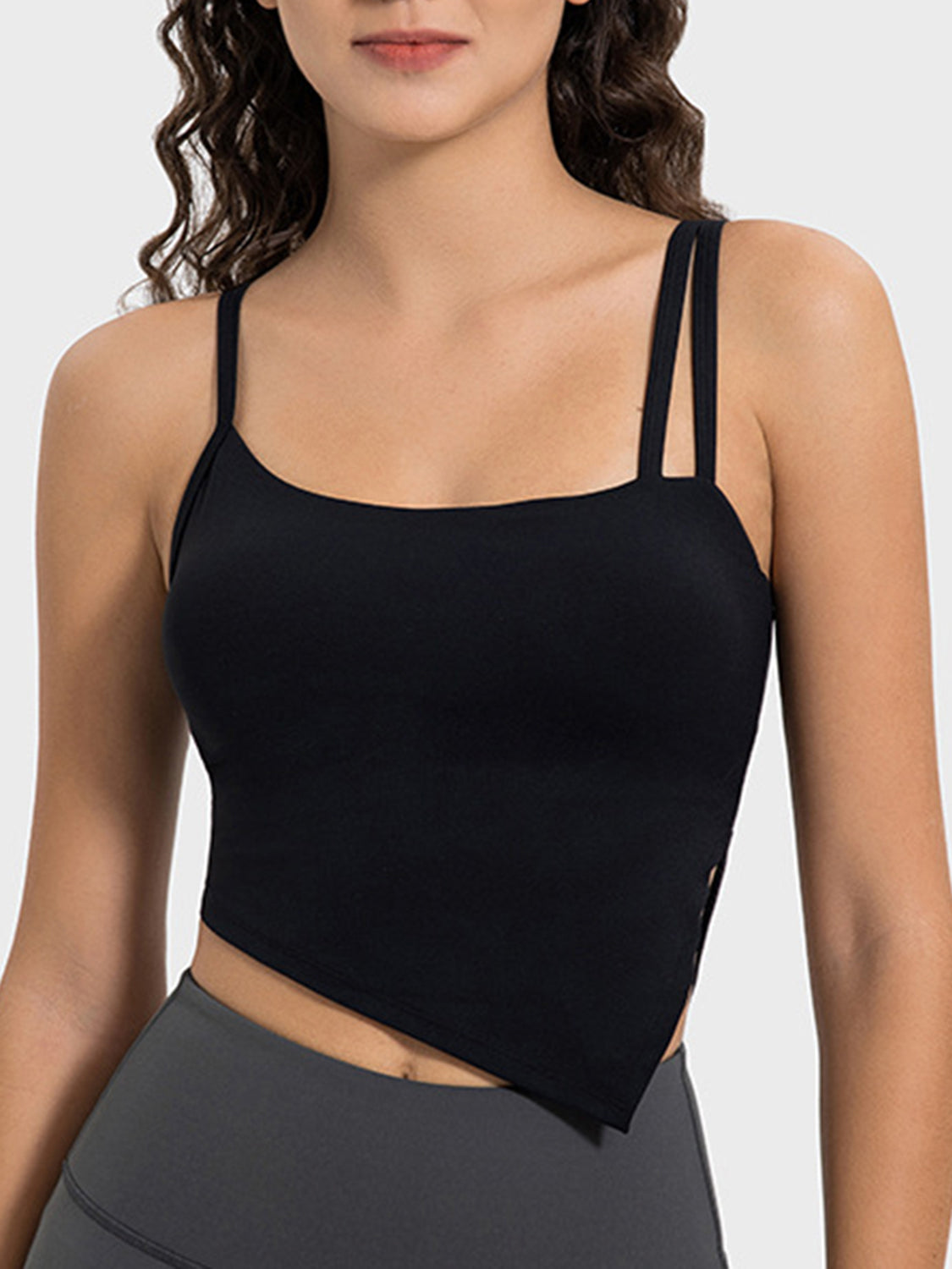 Millennia Slit Asymmetrical Neck Active Cami - felvior